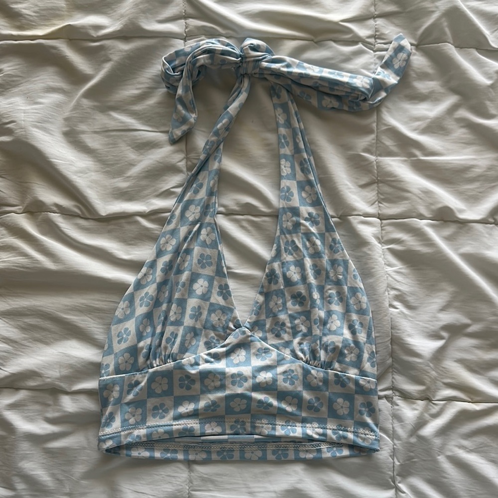 TILLYS Blue Floral Halter Top
